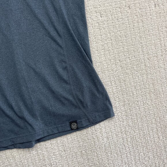 Rip Curl Dawn Patrol Rash Guard Men Sz M Blue Short Sleeve Surf Shirt UPF 50+ - Picture 5 of 12